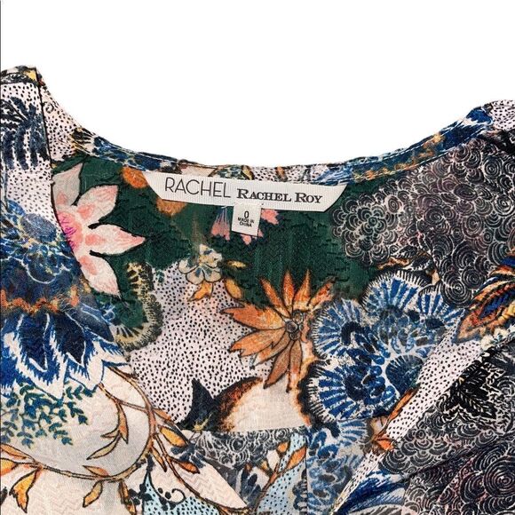 Rachel Rachel Roy Faux Wrap Floral Print Wonderlust Blouse - Picture 9 of 11